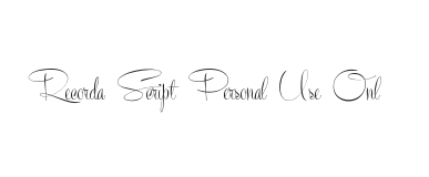 Recorda Script Personal Use Only